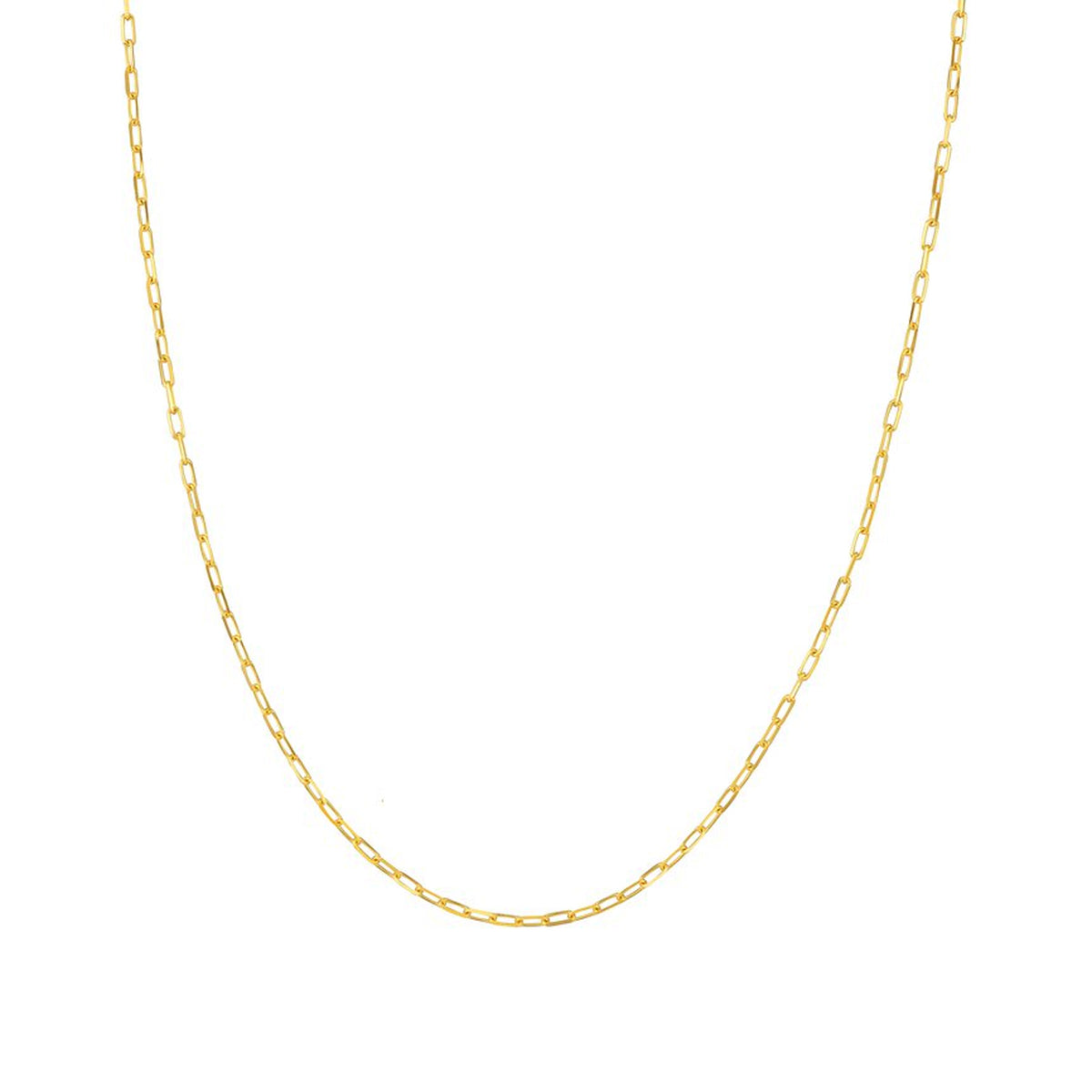 14k Yellow Gold Diamond Cut Paperclip Chain