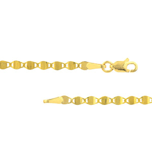 14K Yellow Gold 2.70MM Valentino Chain, 18 Inches
