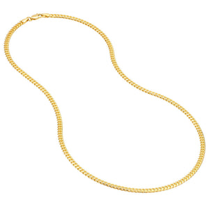 14K Yellow Gold 3.50mm T-Miami Cuban Chain with Lobster Lock