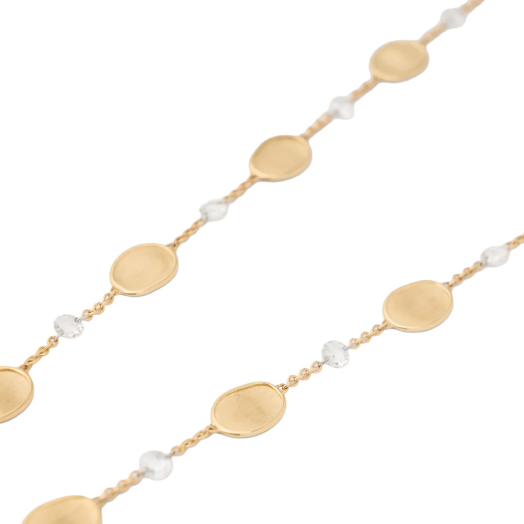 Marco Bicego 18K Yellow Gold Lunaria Diamond Station Necklace img2