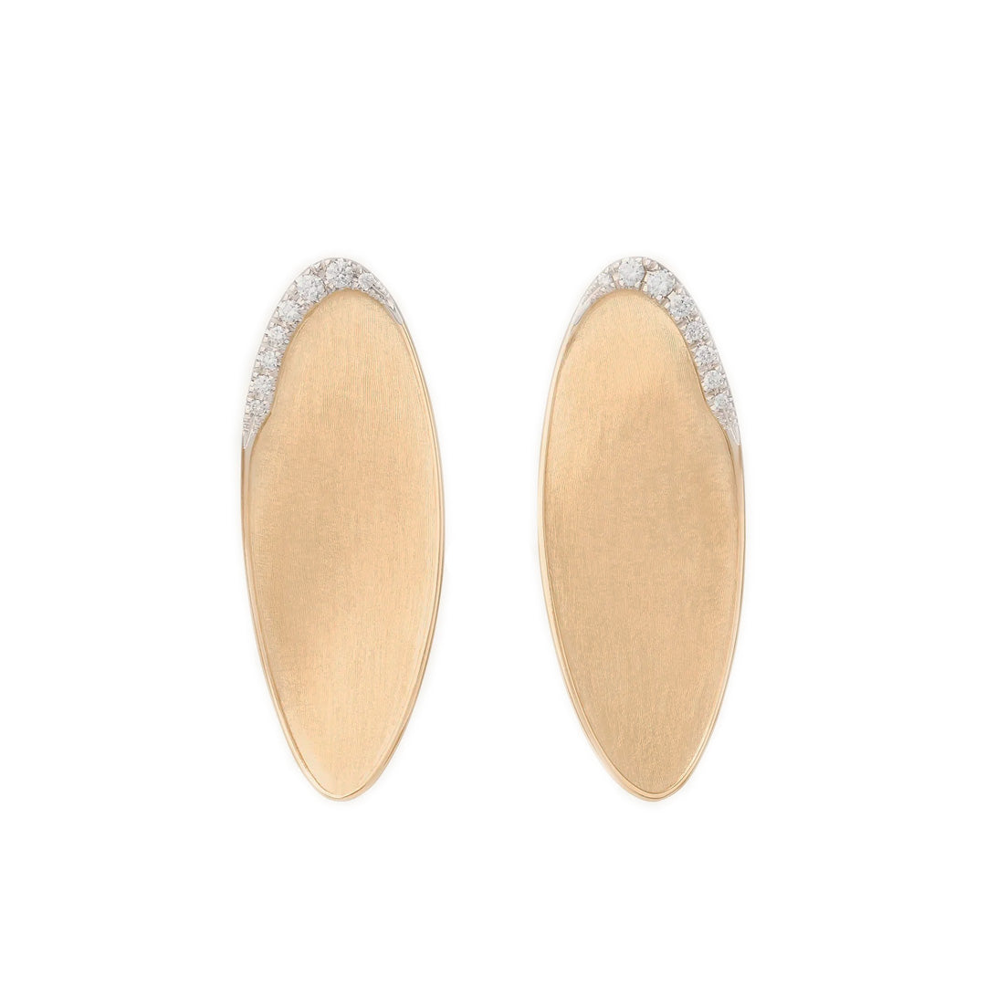 Marco Bicego 18K Yellow Gold Lunaria Statement Earrings with Diamonds img1
