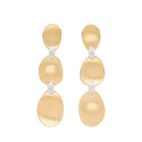 Marco Bicego 18K Yellow Gold Lunaria Three-Drop Earrings with Diamonds