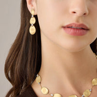 Marco Bicego 18K Yellow Gold Lunaria Three-Drop Earrings with Diamonds img3