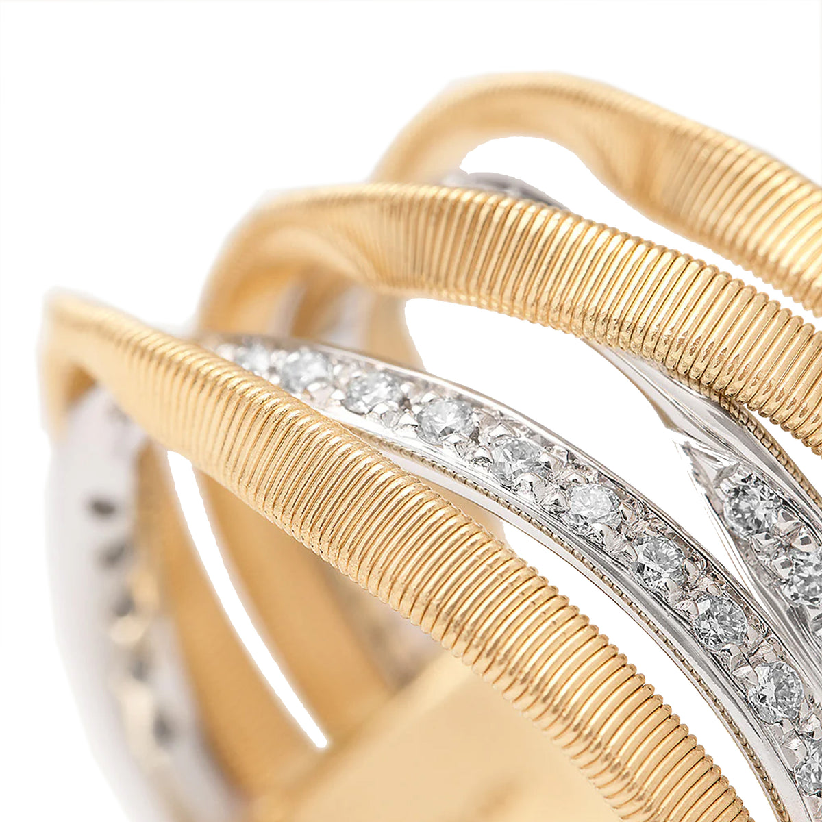 Marco Bicego 18K Yellow Gold Marrakech Coil Ring With Diamonds Image 1