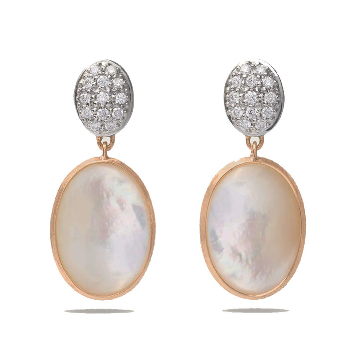 Marco Bicego 18K Yellow Gold Mother of Pearl & Diamond Drop Earrings