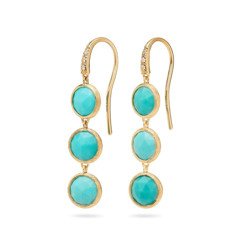 Marco Bicego 18K Yellow Gold Turquoise & Diamond Drop Earrings img1
