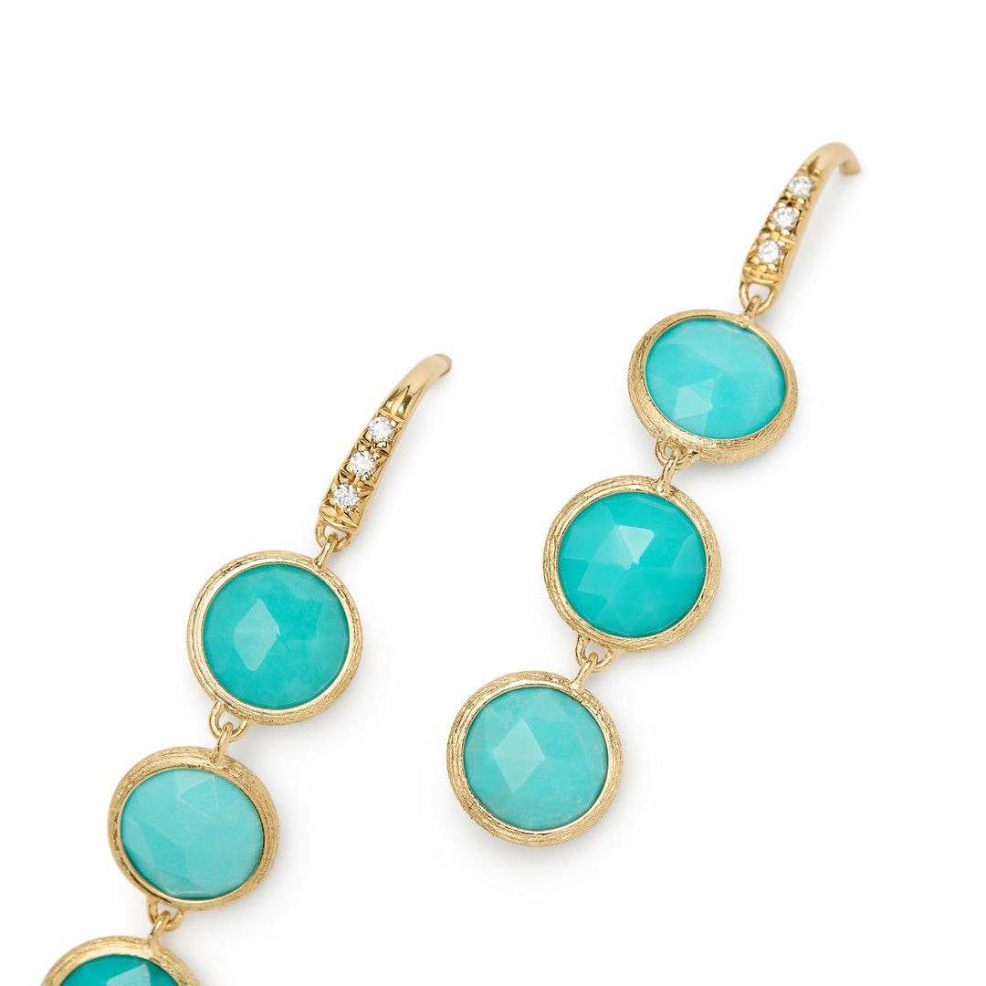 Marco Bicego 18K Yellow Gold Turquoise & Diamond Drop Earrings img2