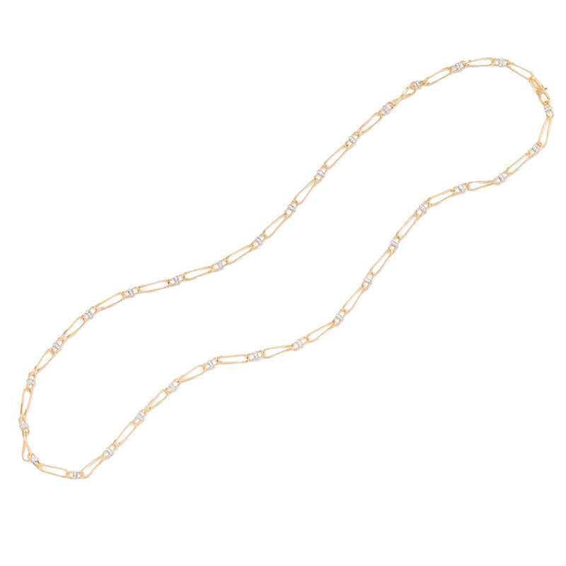 Marco Bicego 18K Yellow Gold Twisted Coil Long Link Diamond Necklace img1