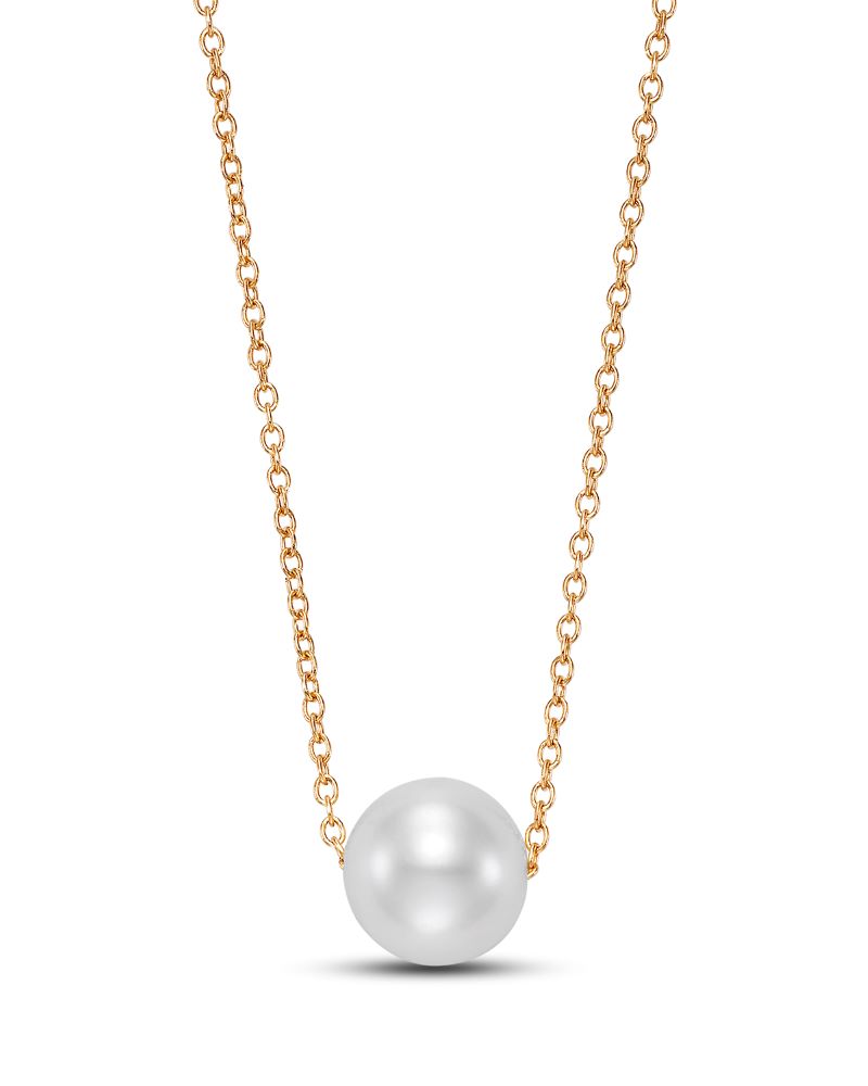 Mastoloni 14K Yellow Gold 7.5-8MM Floating Pearl Necklace