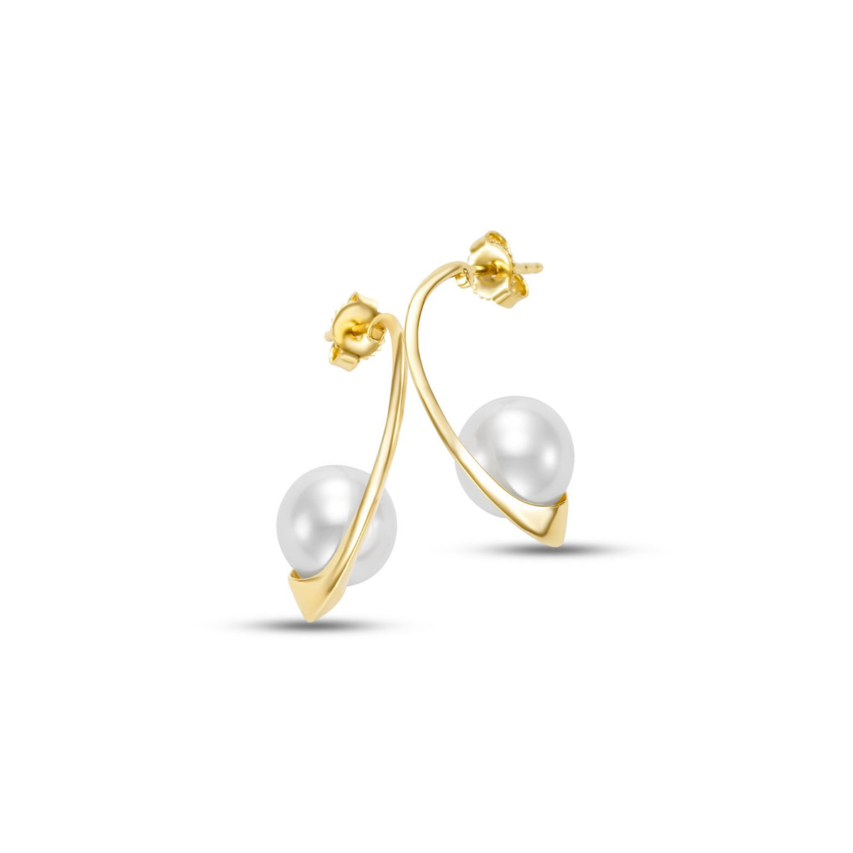 Mastoloni 14K Yellow Gold 9-9.5MM Freshwater Pearl Earrings img2