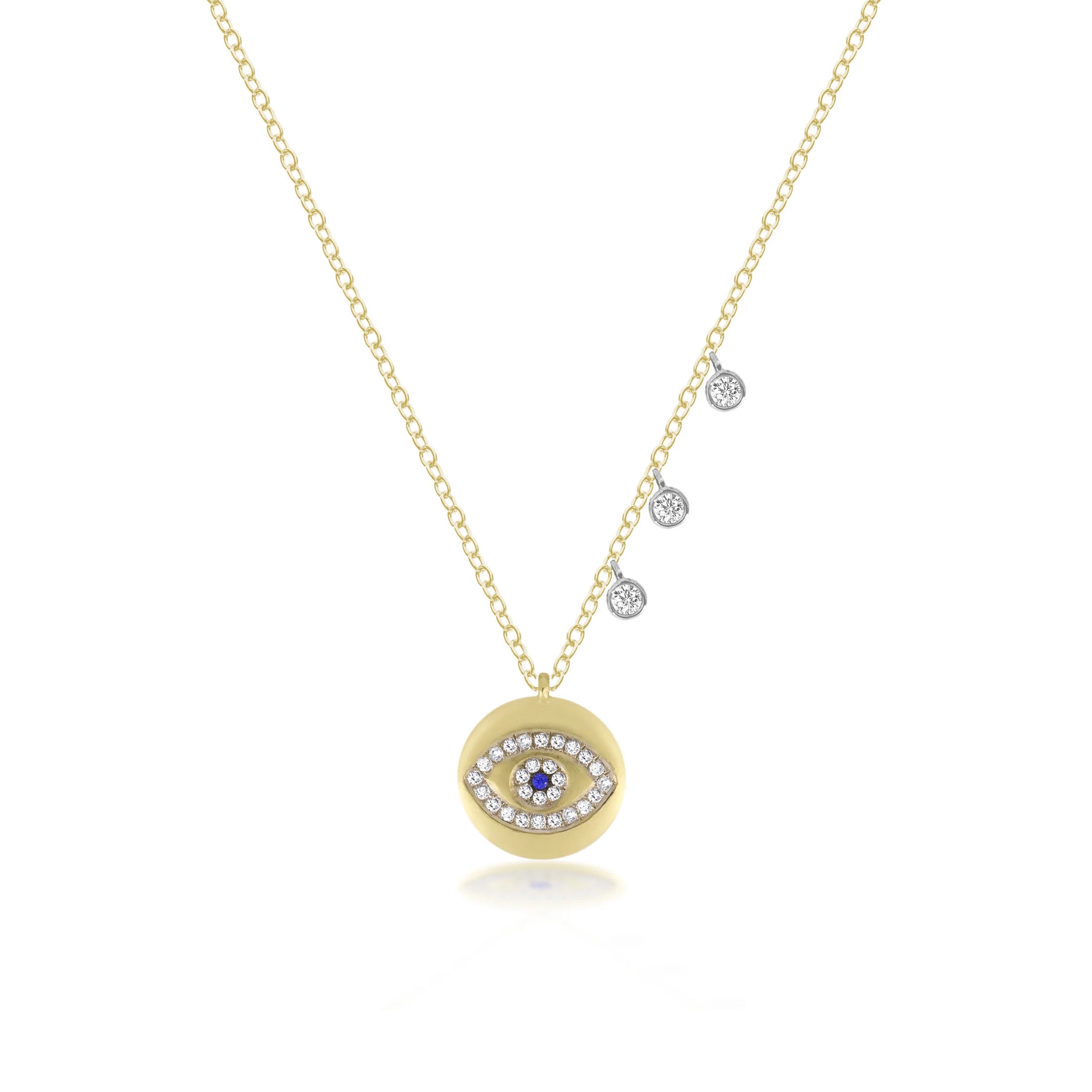 Pre-Owned 14K Yellow Gold Evil Eye Necklace