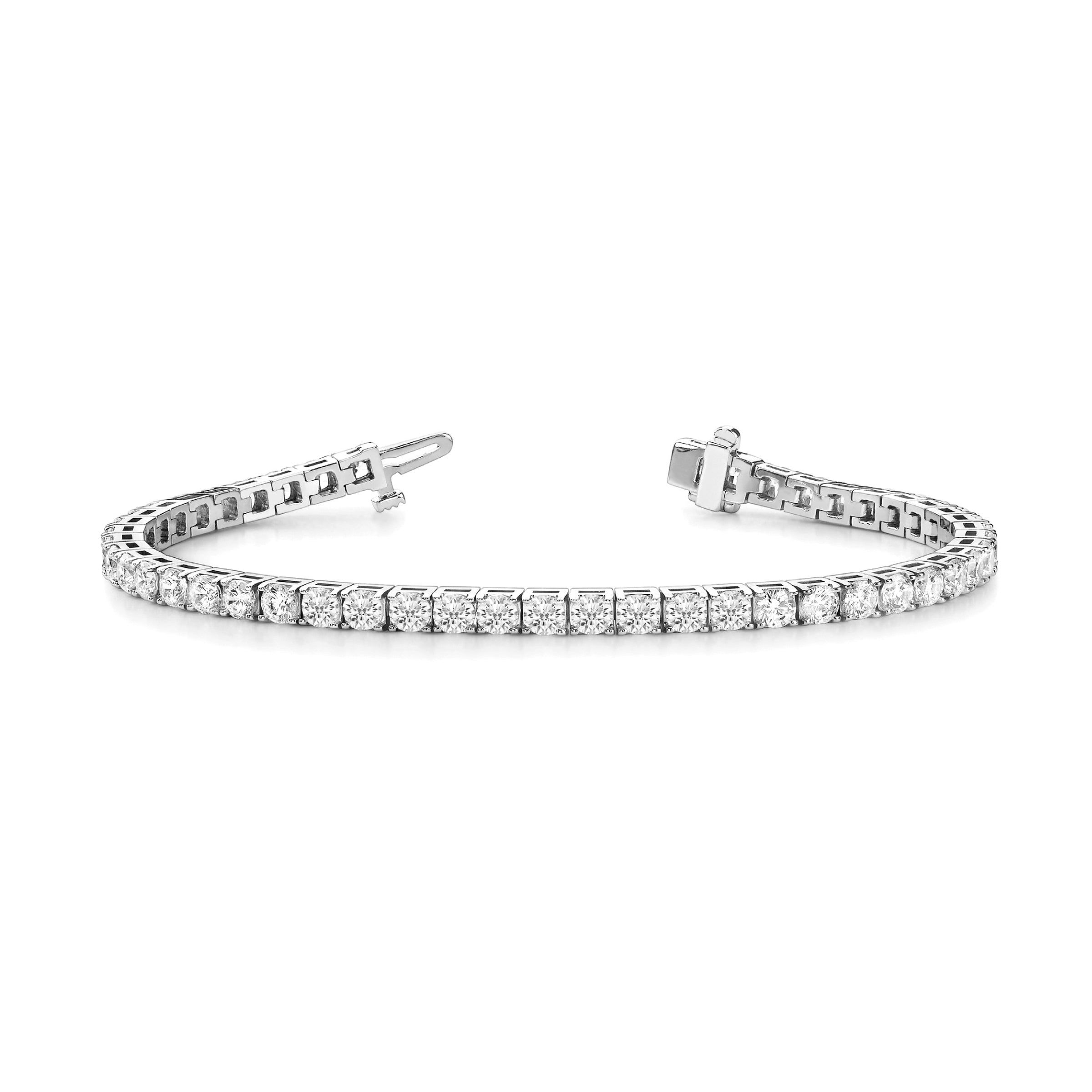 18K White Gold 9 Carats 4-Prong Tennis Bracelet