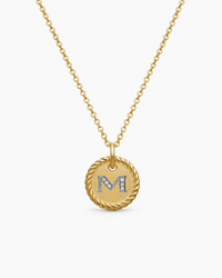 Pre-owned David Yurman 18K Yellow Gold Initial M Necklace