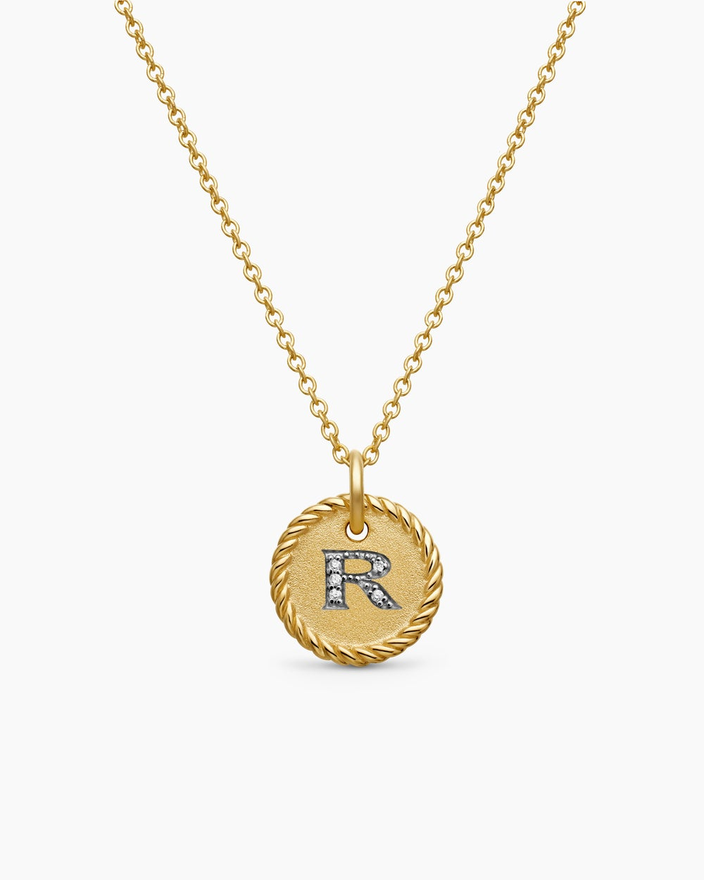 Pre-Owned David Yurman 18K Yellow Gold Initial R Necklace