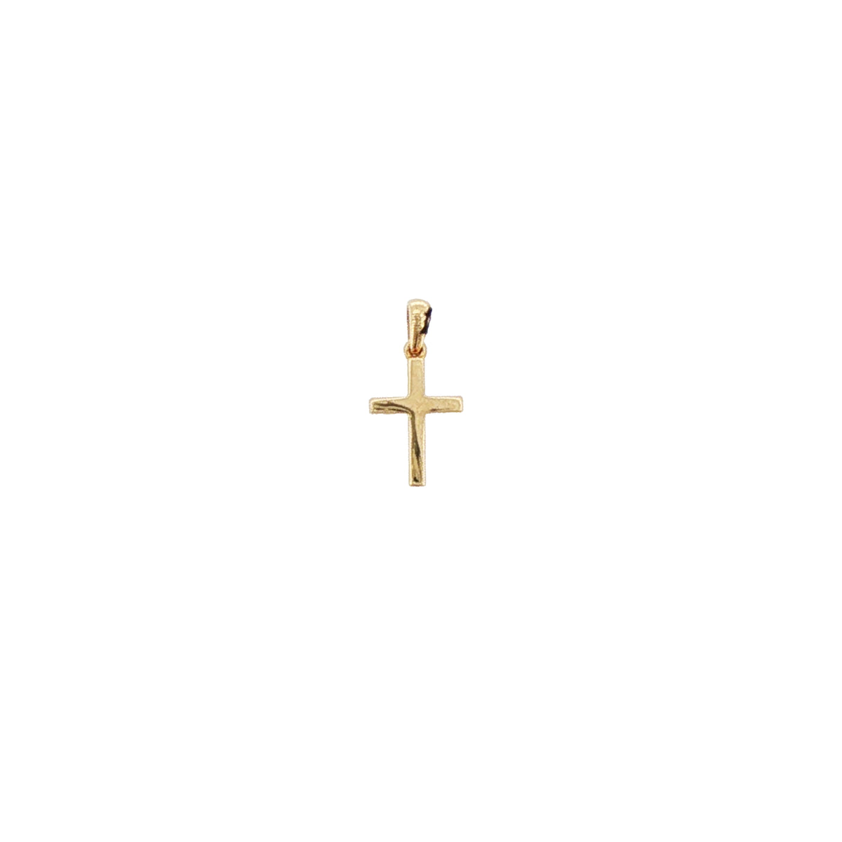 14K Yellow Gold Tiny Diamond Cross