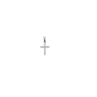 14K White Gold Tiny Diamond Cross Pendant