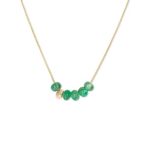 Page Sargisson 18K Gemstone Six Bead Necklace with Emerald