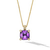 DY Chatelaine® Pendant Necklace in 18K Yellow Gold with Amethyst and Diamonds, 11mm