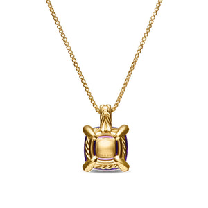 DY Chatelaine® Pendant Necklace in 18K Yellow Gold with Amethyst and Diamonds, 11mm