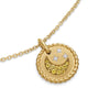 DY Cable Collectibles® Moon and Stars Necklace in 18K Yellow Gold with Pavé Yellow Sapphires and Diamonds, 11mm