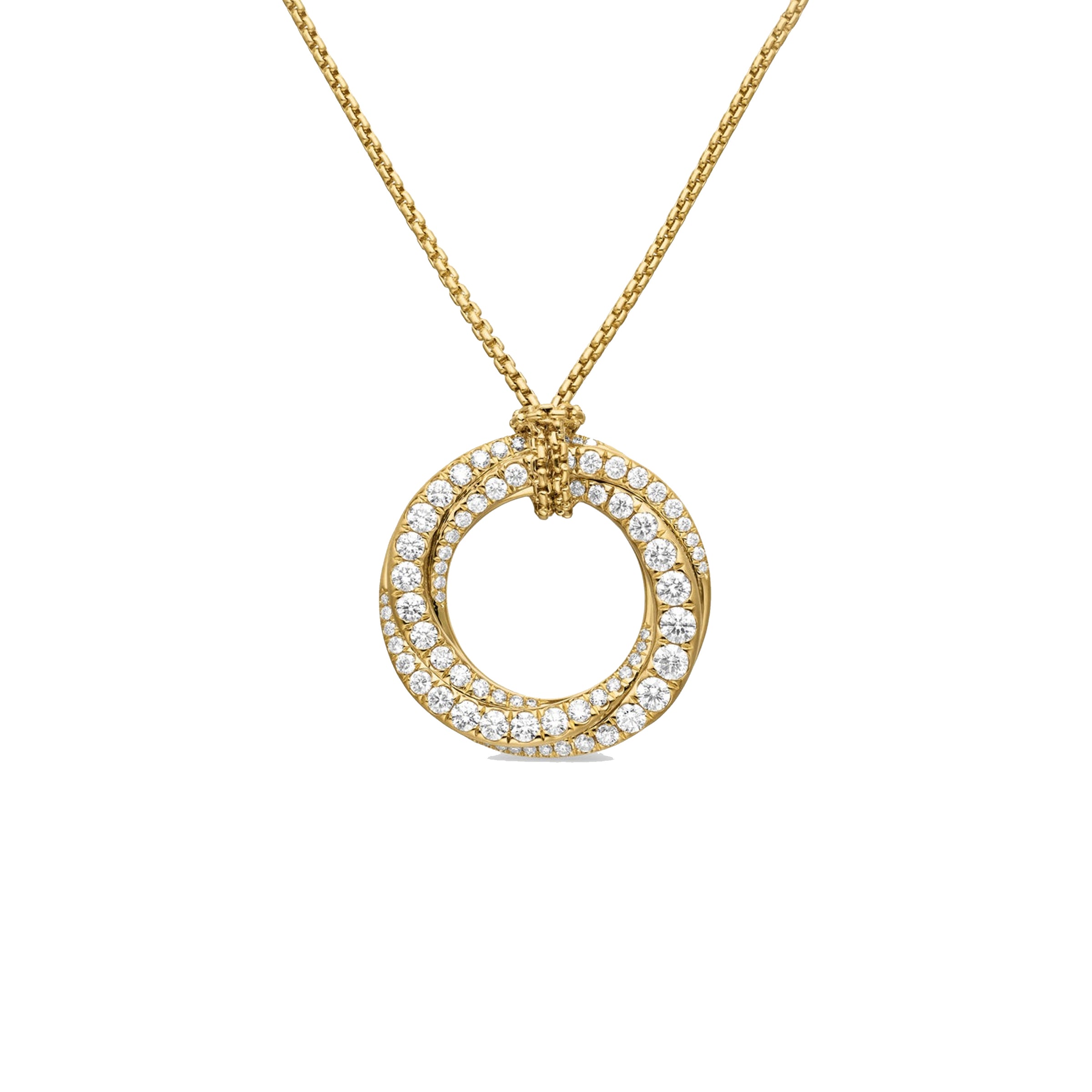 David Yurman Crossover Pave Diamond Necklace