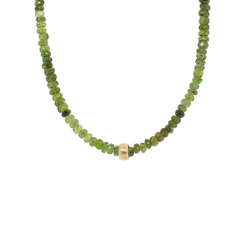 Anne Sportun Natural Green Tourmaline 'Boulder Bead' Necklace - NAGI