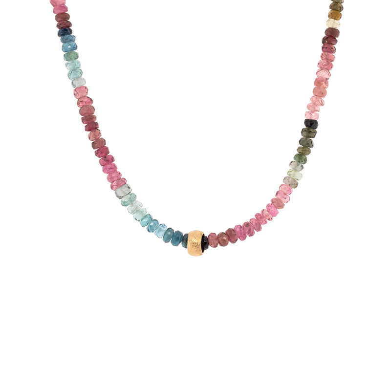 Anne Sportun Natural Watermelon Tourmaline 'Boulder Bead' Necklace - NAGI