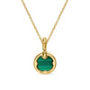 DY Elements® Petite Pendant Necklace in 18K Yellow Gold with Malachite and Diamonds, 17.8mm