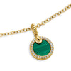 DY Elements® Petite Pendant Necklace in 18K Yellow Gold with Malachite and Diamonds, 17.8mm