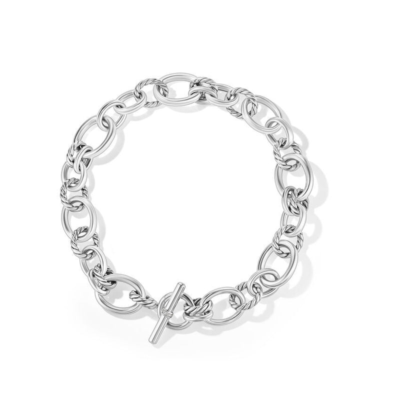 DY Mercer Necklace in Sterling Silver with Pave Diamonds, 19 Inches