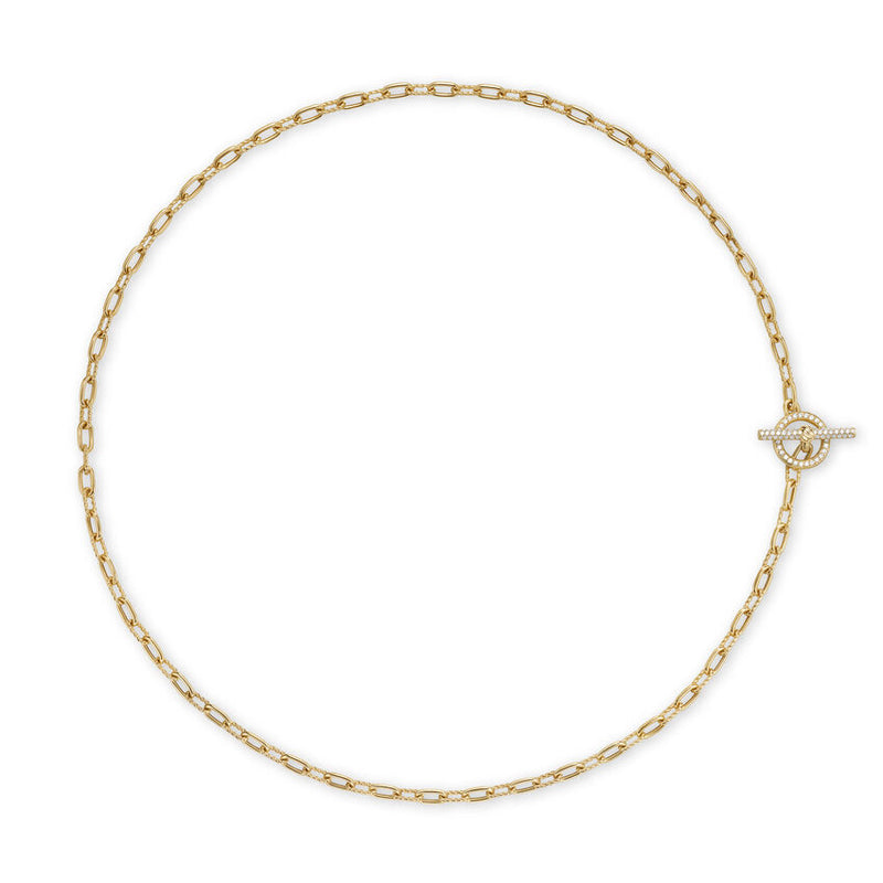 DY Madison® Pave Diamond Toggle Chain Necklace in 18K Yellow Gold