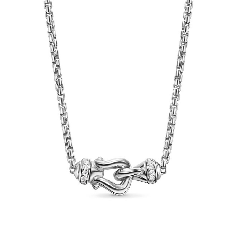David Yurman Initial S Diamond Pendant Necklace