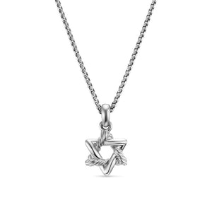 David Yurman Star of David Pendant Necklace in Sterling Silver with Diamonds, 9.6mm