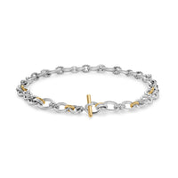 DY Mercer® Chain Necklace in Sterling Silver with 18K Yellow Gold and Diamonds, 8mm - NAGI