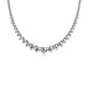 14K White Gold Graduating Diamond Tennis Necklace