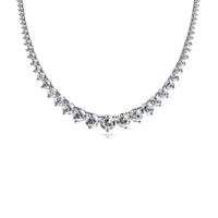 14K White Gold Graduating Diamond Tennis Necklace