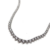 14K White Gold Graduating Diamond Tennis Necklace