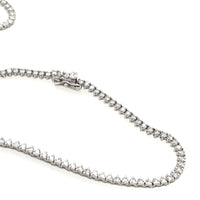 14K White Gold Graduating Diamond Tennis Necklace