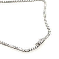 14K White Gold Graduating Diamond Tennis Necklace