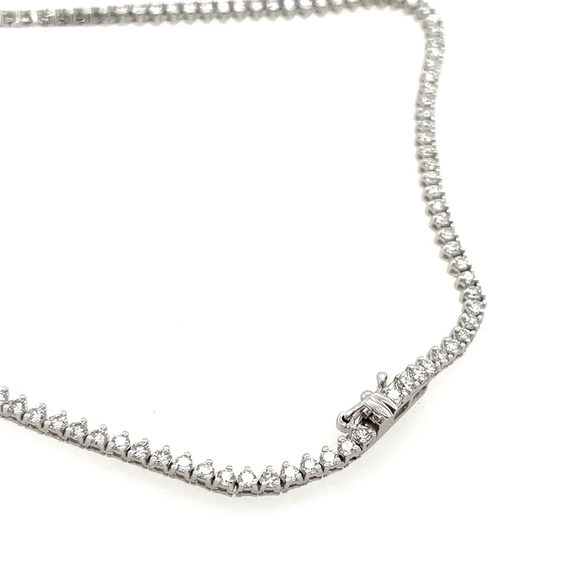 14K White Gold Graduating Diamond Tennis Necklace