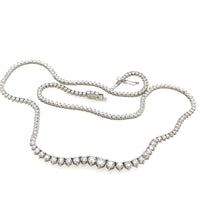 14K White Gold Graduating Diamond Tennis Necklace