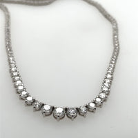 14K White Gold Graduating Diamond Tennis Necklace
