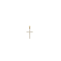14K Yellow Gold Medium Diamond Cross Pendant