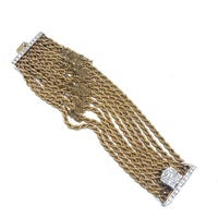 Pre-Owned 18K Yellow Gold 9 Strand Diamond Bracelet