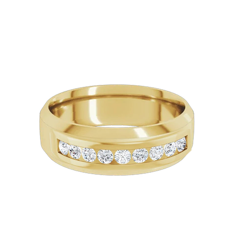 14K Yellow Gold 5MM Diamond Band - NAGI