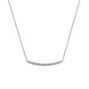 Gabriel 14K White Gold Diamond Pave Curved Bar Necklace