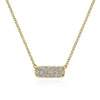 Gabriel 14K Yellow Gold Rectangular Diamond Pendant Necklace