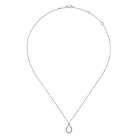 Gabriel & Co. 14K White Gold Teardrop Diamond Pendant Necklace