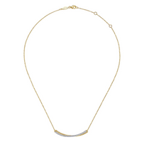 Gabriel & Co. 14K Yellow & White Gold Diamond Bar Necklace