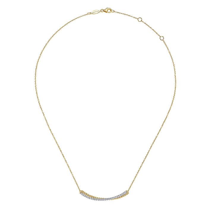 Gabriel & Co. 14K Yellow & White Gold Diamond Bar Necklace